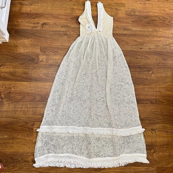 NWT Ramy Brook Gessie V-Neck Crochet Maxi Dress S - Picture 6 of 9